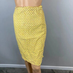 Vintage Apron Half Apron Skirt Yellow Floral